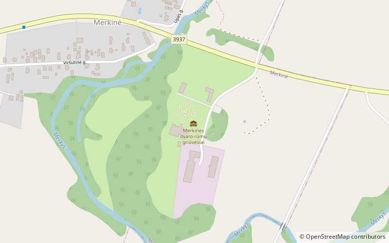 Merkinė Manor location map