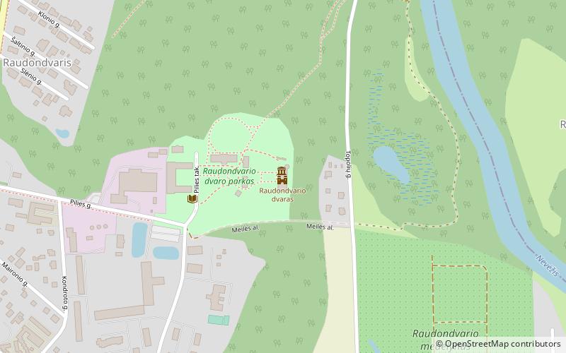 Raudondvaris Castle location map