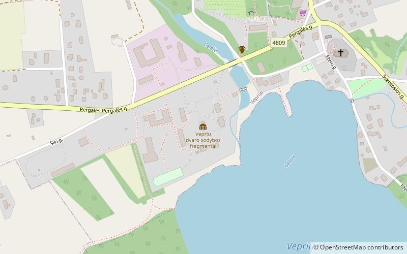 Veprių dvaro sodybos fragmentai location map