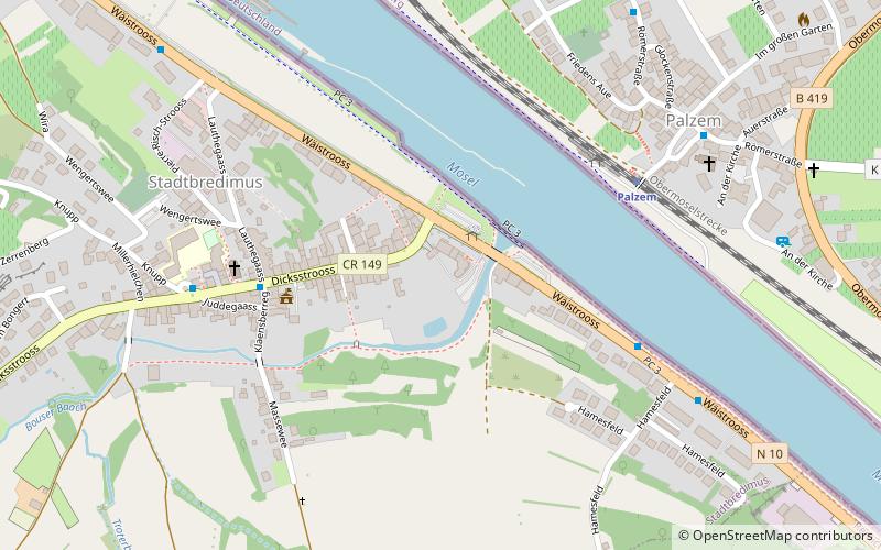 Stadtbredimus Castle location map