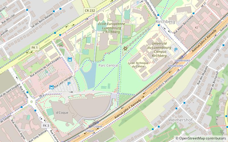 arboretum kirchberg parc central luxembourg location map