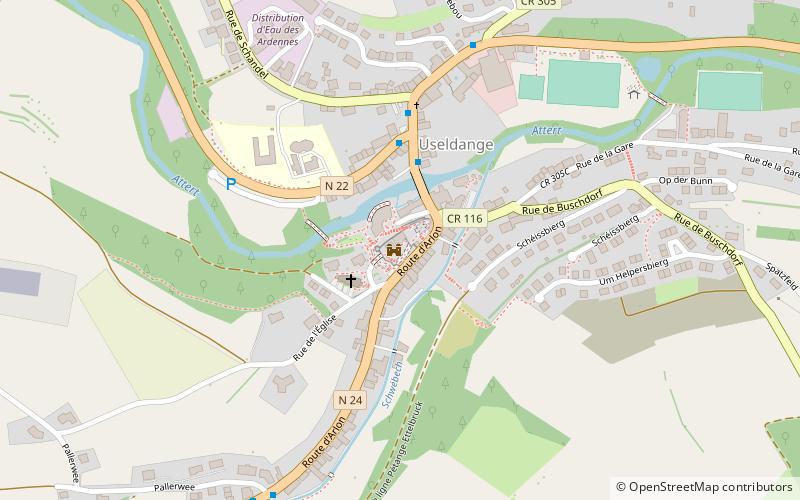 Useldange Castle location map