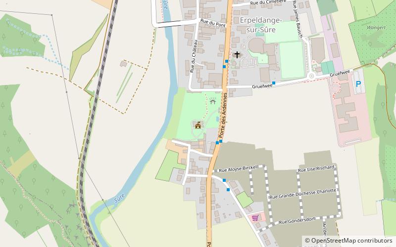 Erpeldange Castle location map