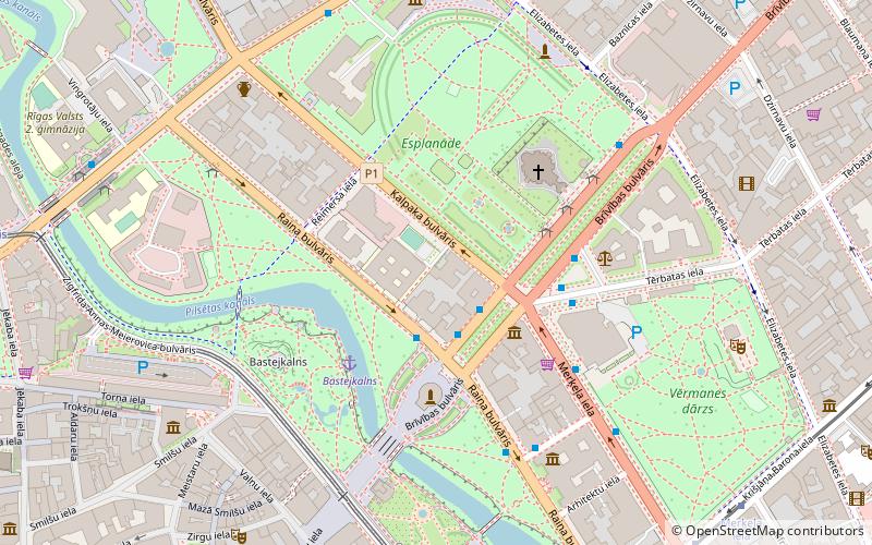 Libraries of the University of Latvia location map