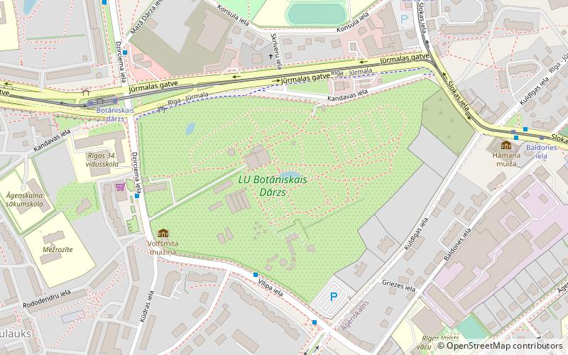 University of Latvia Botanical Garden location map