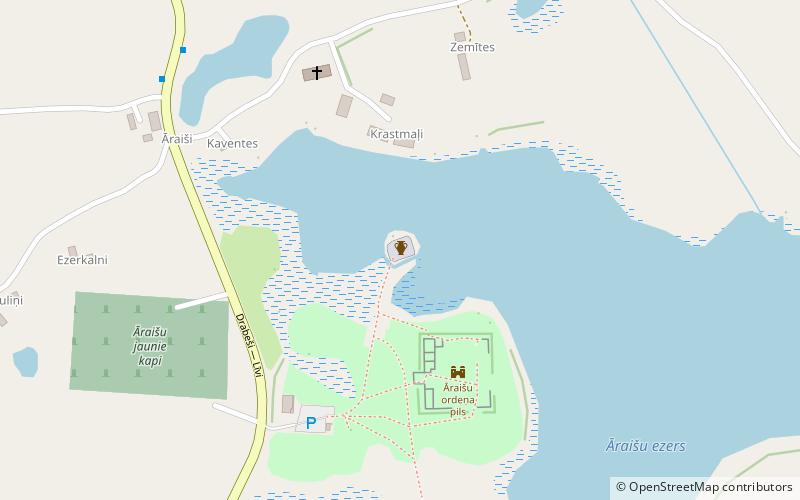 Āraiši lake dwelling site location map