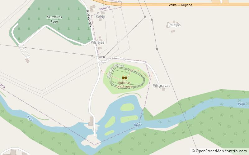 Rujiena Castle location map