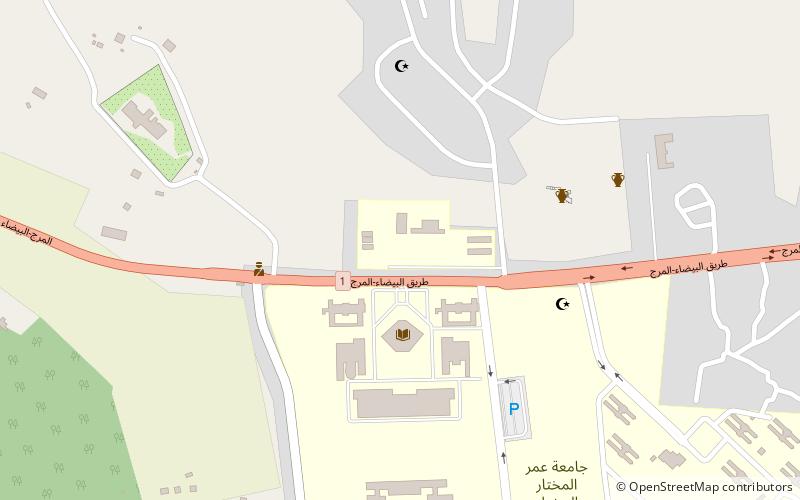 Omar Al-Mukhtar University location map