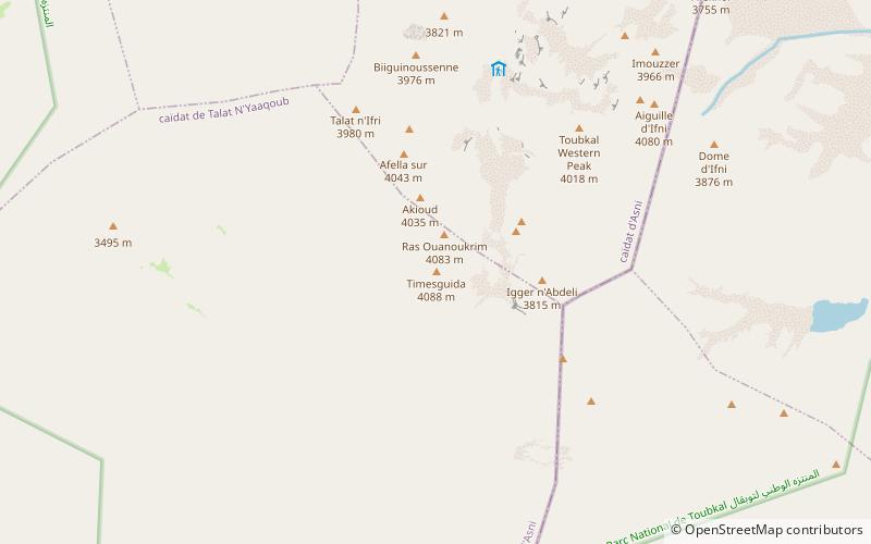 Djebel Ouanoukrim location map