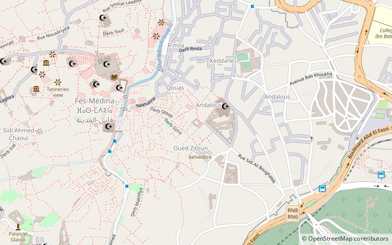 el oued mosque fes location map