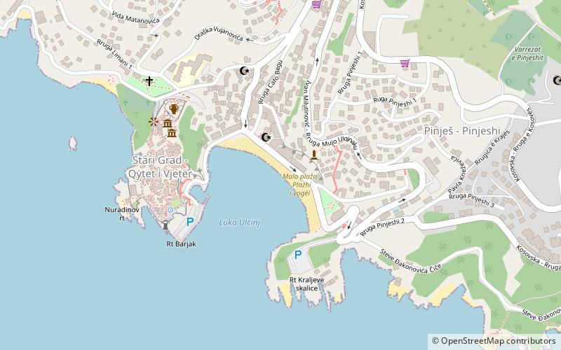 plazhi i vogel ulcinj location map