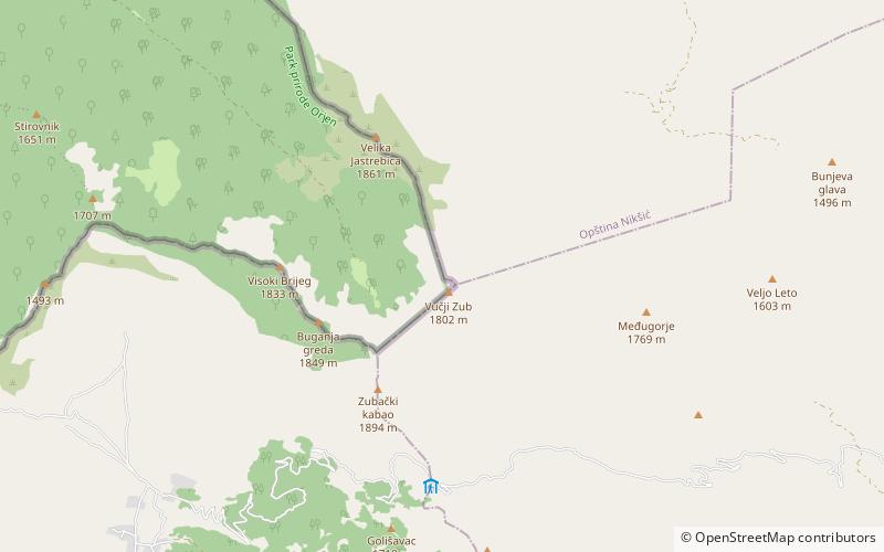 Vučji zub location map