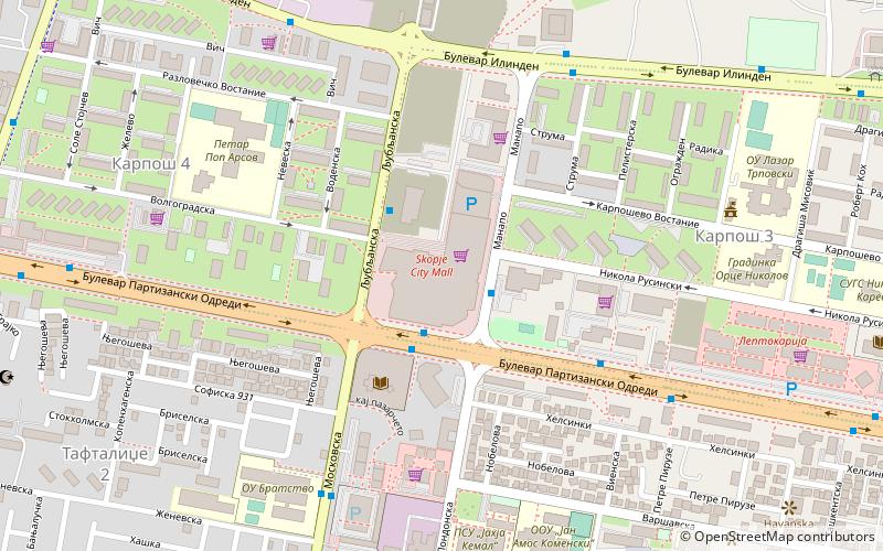 skopje city mall location map