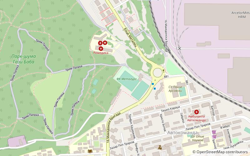 zelezarnica stadium skopie location map
