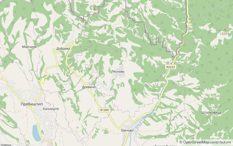 Lesnovo monastery location map