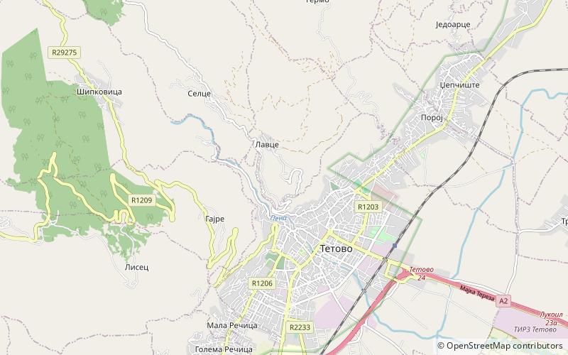 tetovo fortress location map
