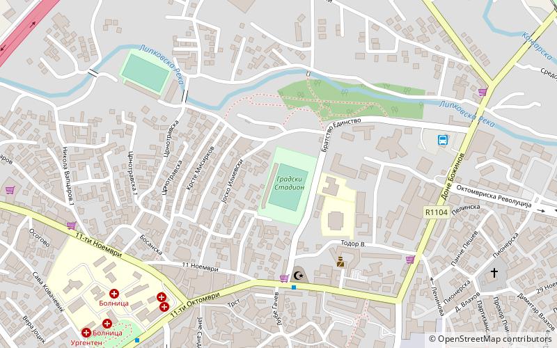 gradski stadium kumanovo location map