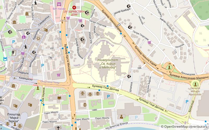 Universität Skopje location map