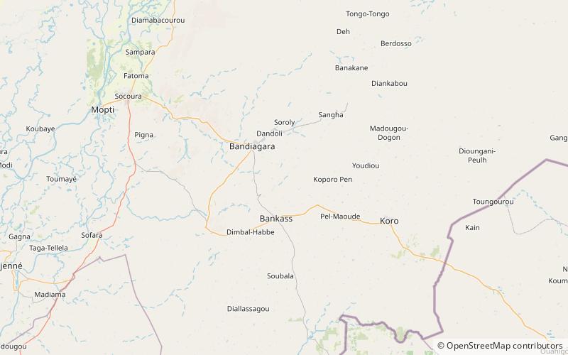 bandiagara escarpment unesco world heritage site kraj dogonow location map