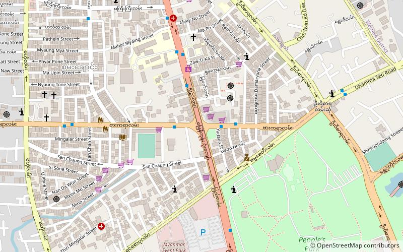 myaynigone intersection rangoun location map