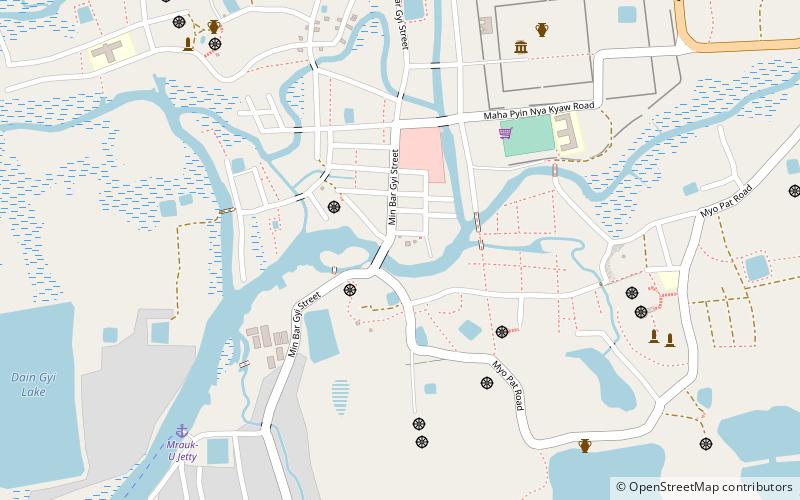 three pagodad mrauk u location map