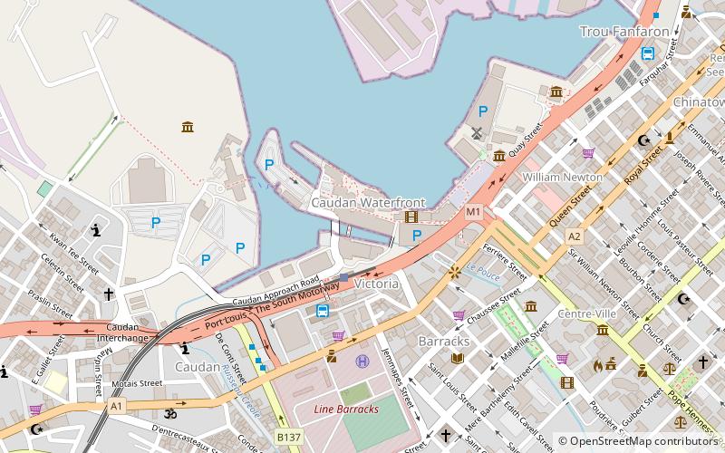 Caudan Waterfront location map