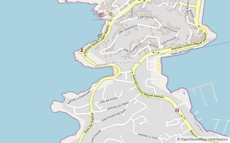 La Angosta Beach location map