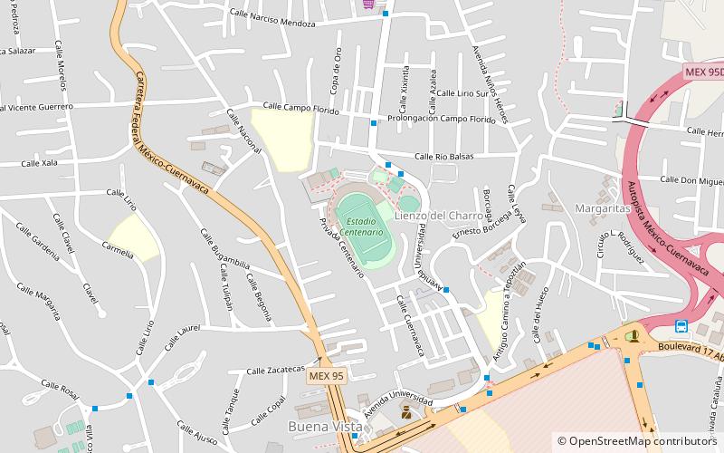 estadio centenario cuernavaca location map