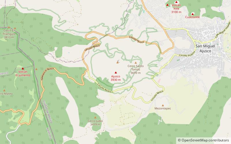 cerro la cruz del marques cumbres del ajusco national park location map