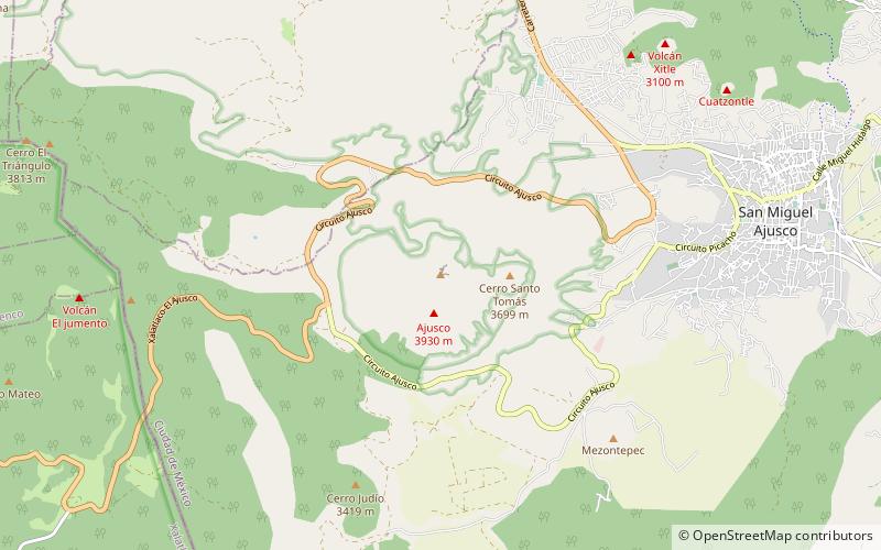 pico del aguila cumbres del ajusco national park location map