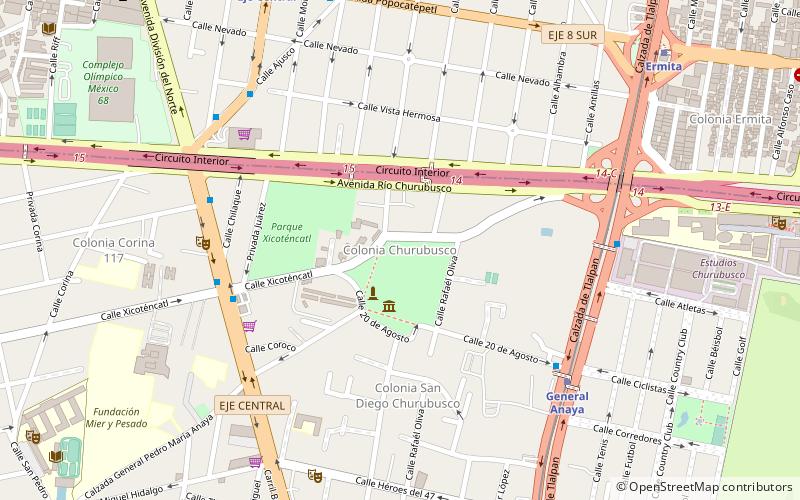 churubusco miasto meksyk location map