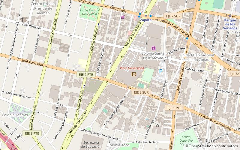 xoco miasto meksyk location map