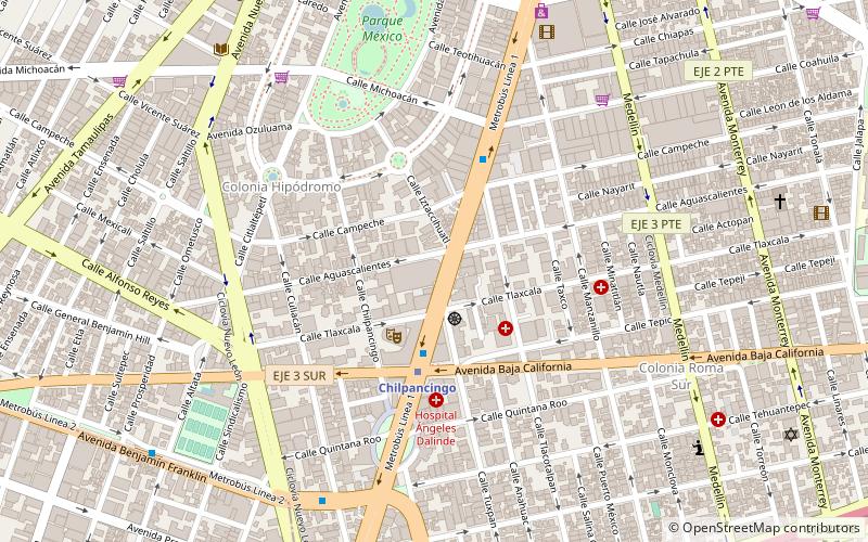 inah mexico city location map
