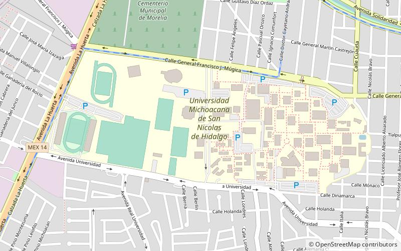 Universidad Michoacana de San Nicolás de Hidalgo location map