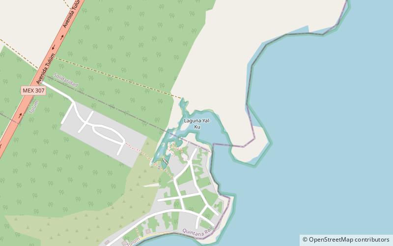 Yal-Ku Lagoon location map