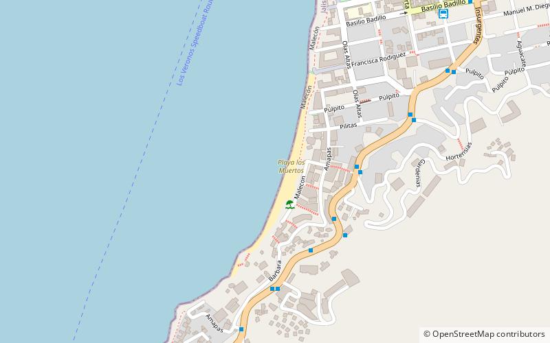Playa de los Muertos location map