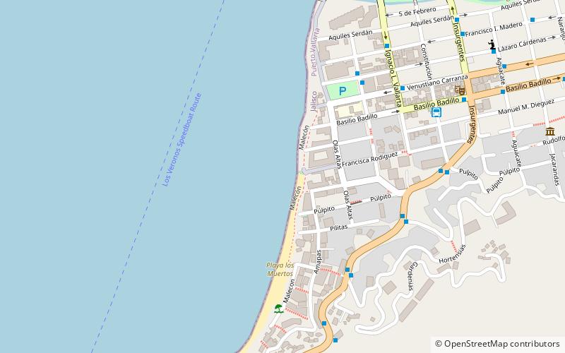 playa los muertos pier puerto vallarta location map