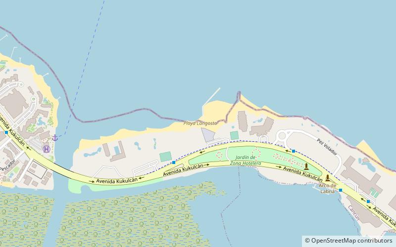 playa langosta cancun location map