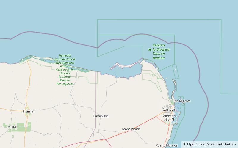 Aire de protection de la flore et la faune Yum Balam location map