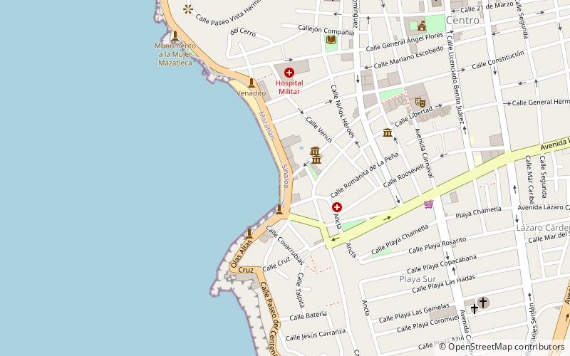 mazatlan malecon location map