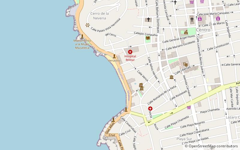 playa olas altas mazatlan location map
