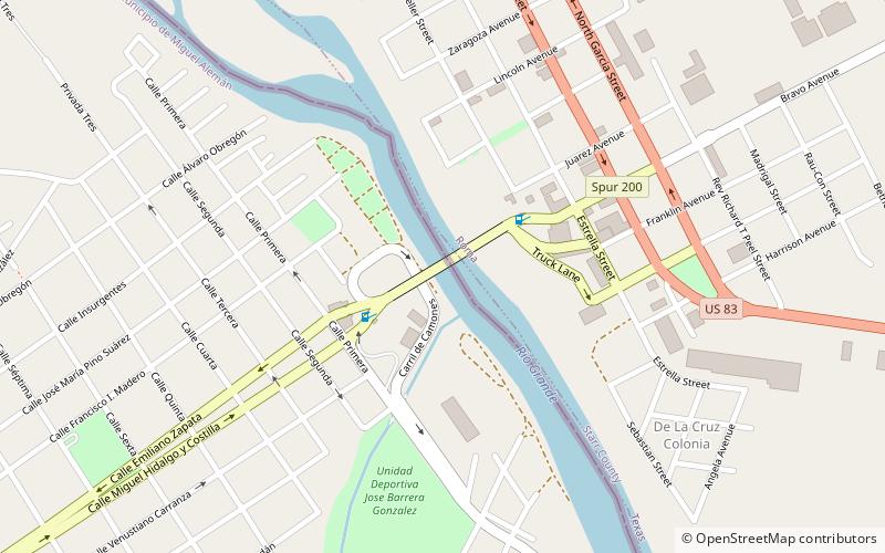 Roma–Ciudad Miguel Alemán International Bridge location map