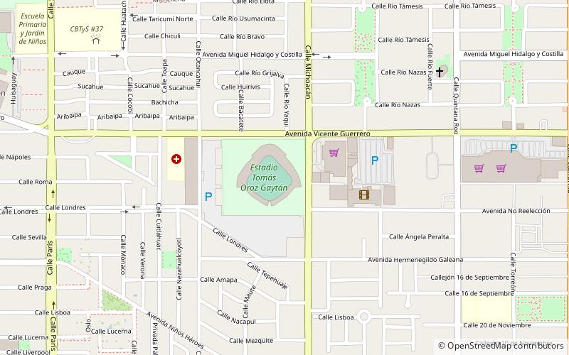 Estadio Tomás Oroz Gaytán location map