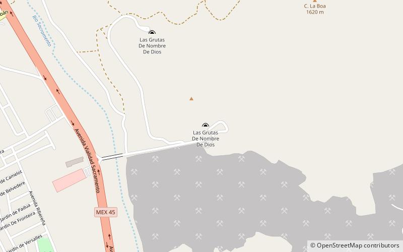 Nombre de Dios Grottoes location map