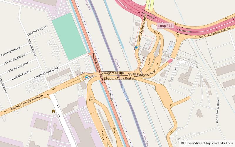 Ysleta–Zaragoza International Bridge location map