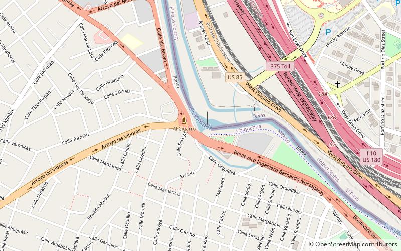 international diversion dam el paso location map