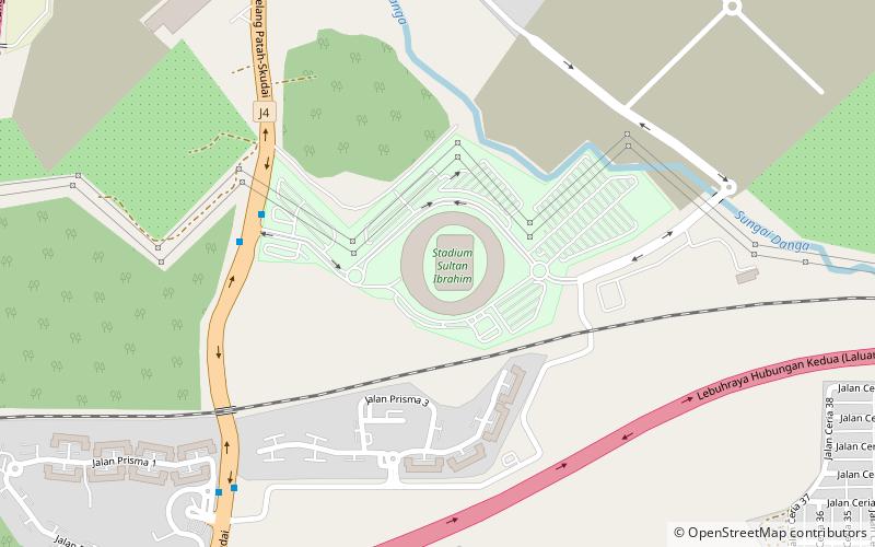 Sultan Ibrahim Larkin Stadium location map