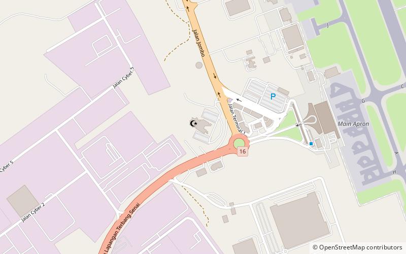 Senai Airport Mosque location map