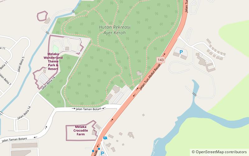 Malacca Botanical Garden location map