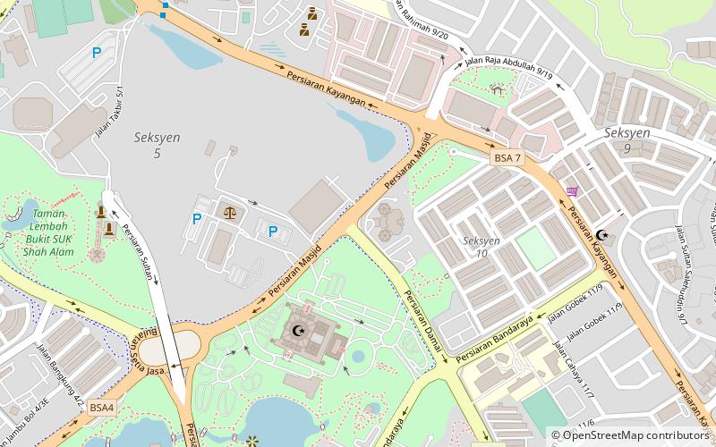 kompleks taman seni islam selangor shah alam location map